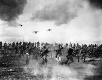FILM: WINGS, 1927. World War I battlefield scene from the silent film 'Wings' directed by William A. Wellman, 1927.